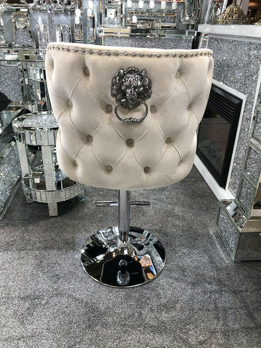 Valentino Luxury Lion Knocker Back Barstool