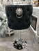 Valentino bar stool- plush velvet - lion knocker