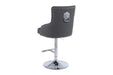 Majestic Bar Stool in Grey Plush Velvet