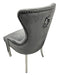 Luner Velvet Ring Knocker Back Dining Chair - Chrome Legs