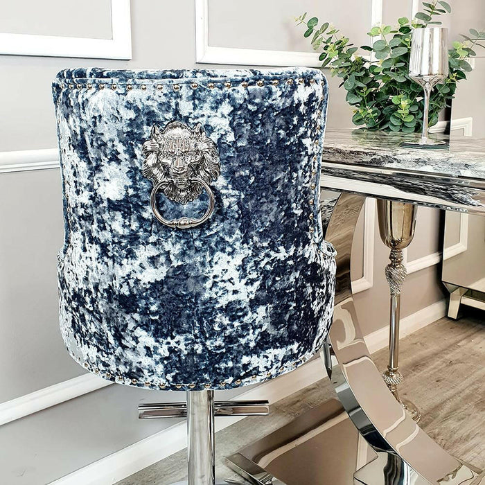 Majestic Silver Lustro Bar stool With Lion Knocker