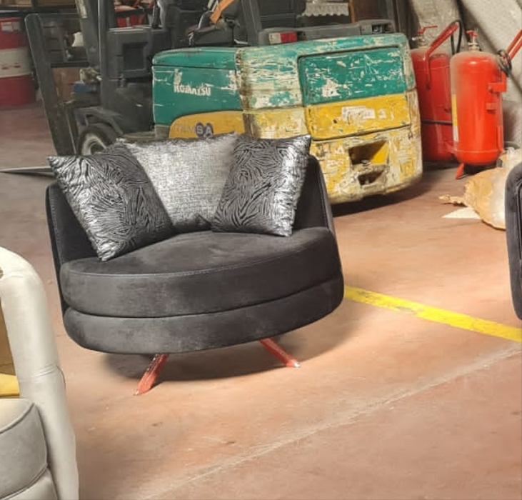 Elmira 1 Seater Grey and Chrome