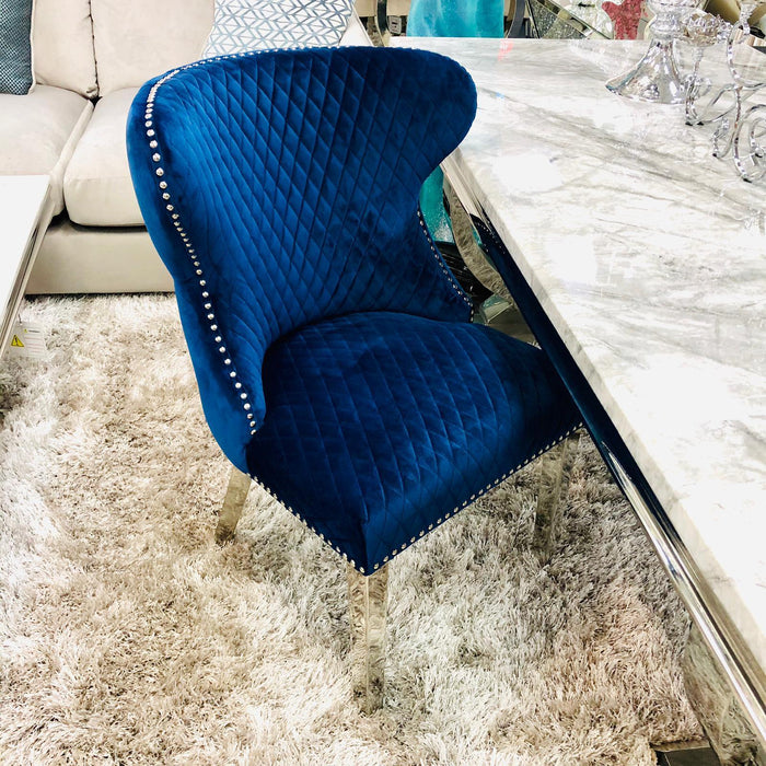Valentino Navy velvet dining chair