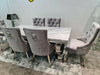Majestic Silver Plush  Dining Chairs Lion Knocker Chrome Legs