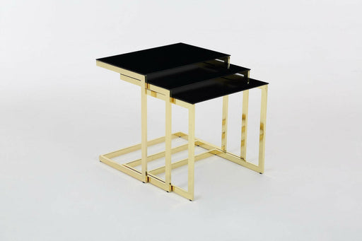 Mira Nest of 3 Tables Black & Gold