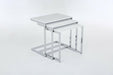 Mira Nest of 3 Tables White & Chrome