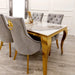 Louis Dining Table Gold with Glass/Sintered Stone Top