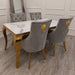 Louis Dining Table Gold with Glass/Sintered Stone Top