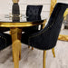 Louis Dining Table Gold with Glass/Sintered Stone Top