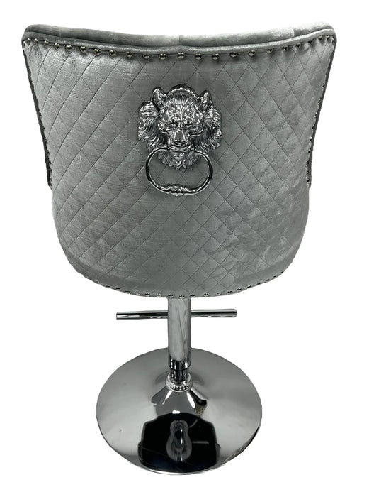 Mayfair Brushed Velvet Bar stool Lion Knocker