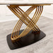 Orion Gold 1.8 Dining Table with Polar White Sintered Stone Top