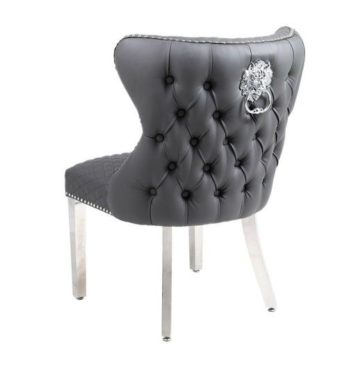 Valentino Hudson Grey Leather Dining Chair