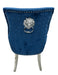 Lexi Chair Navy Blue Plush Velvet & Chrome Detailing