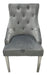 Lexi Chair Grey Plush Velvet & Chrome Detailing