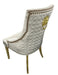 Lexi Chair Mink Pewter Velvet & Gold Detailing