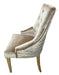 Lexi Chair Mink Pewter Velvet & Gold Detailing