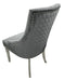 Lexi Chair Grey Plush Velvet & Chrome Legs (plain checkered back)
