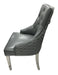 Lexi Chair Grey Leather & Chrome Legs - Round Knocker