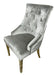 Lexi Chair Grey Pewter Velvet & Gold Detailing