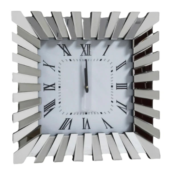 Starburst Square mirrored clock