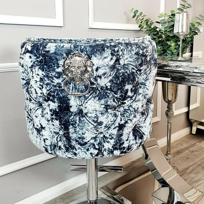 Valentino Silver Lustro Barstool - Lion Knocker