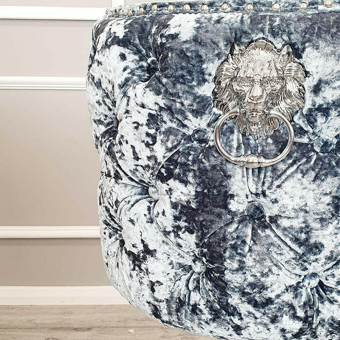 Valentino Silver Lustro Barstool - Lion Knocker