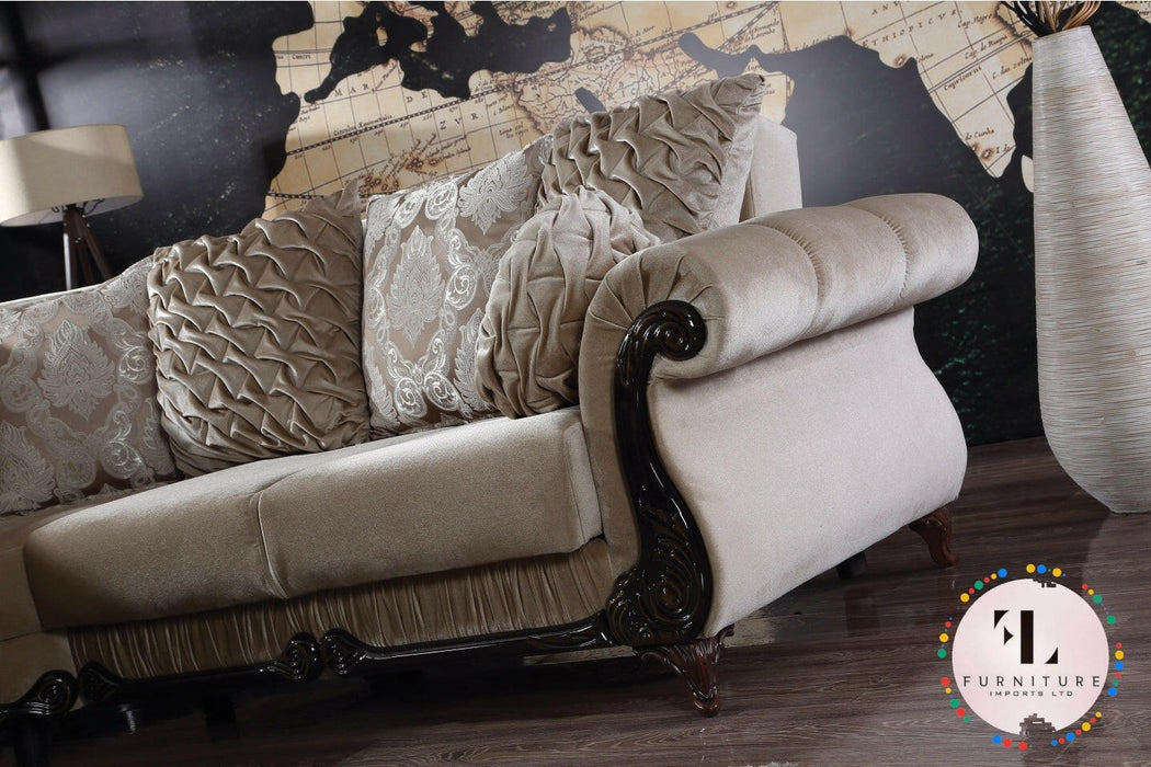 Ayana Italian Style Corner Suite - Choose Combination & Velvet