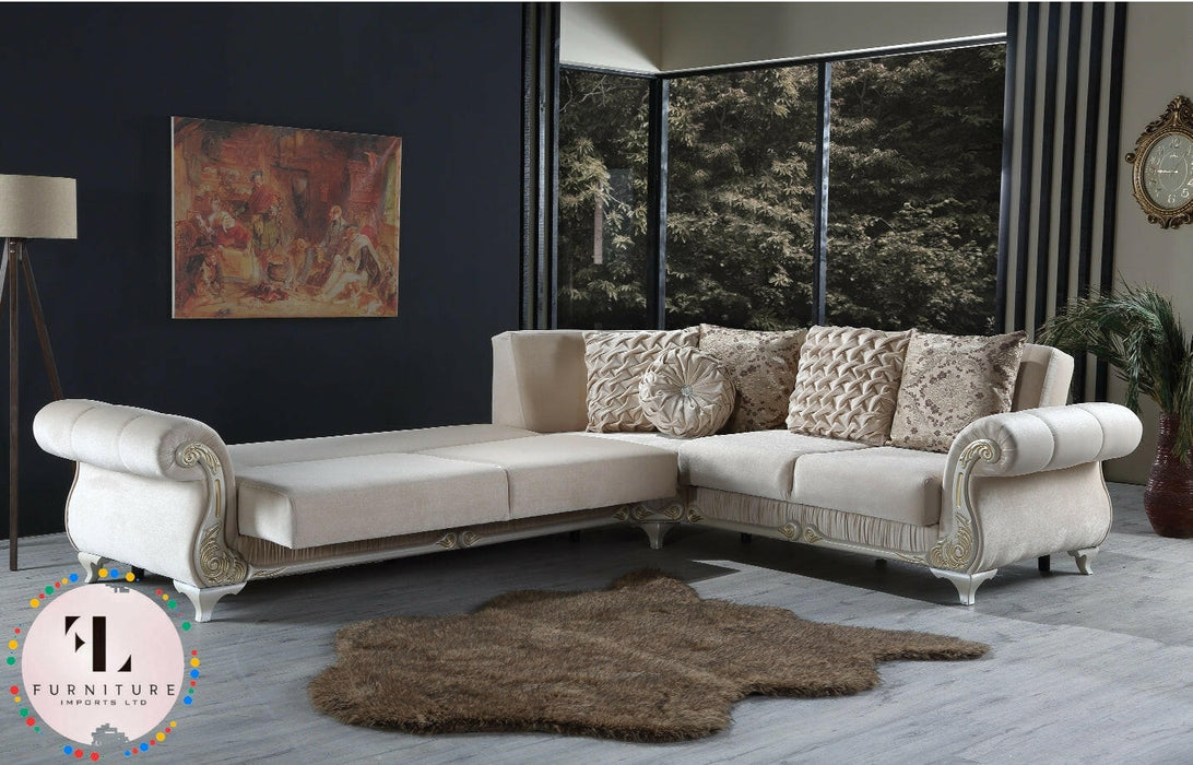 Ayana Italian Style Corner Suite - Choose Combination & Velvet